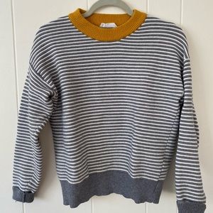 Grey and White striped sweater